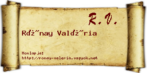 Rónay Valéria névjegykártya